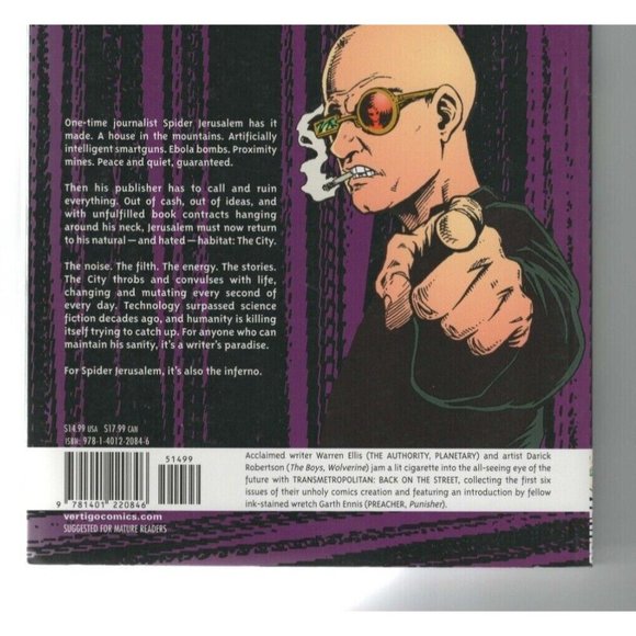 2009 Transmetropolitan Vol 1 Back On The Streets Vertico Trade Paperback Book - Picture 7 of 10
